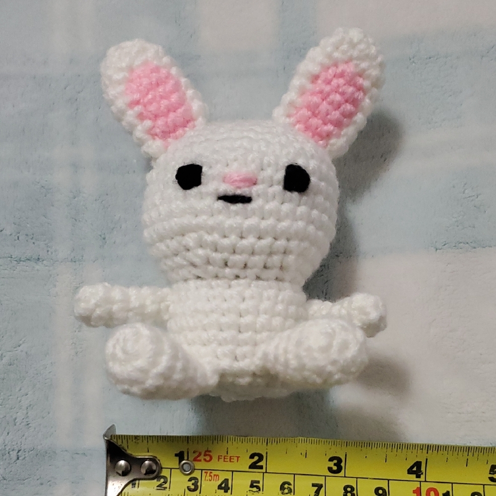 Plush White and Pink Bunny Stuffed Animal - Picture 6 of 6